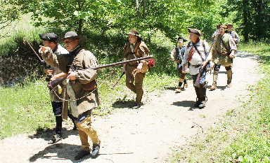 Reenactors along Boone Trace through Cumberland Gap - image by Randell Jones, 2014 - 6x4 200 dpi